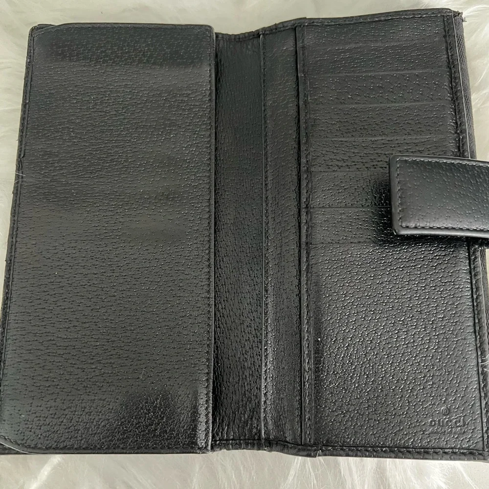 🖤 Vintage Gucci GG Monogram Bow Wallet | Classic Black Canvas 🖤 - Picture 6 of 7